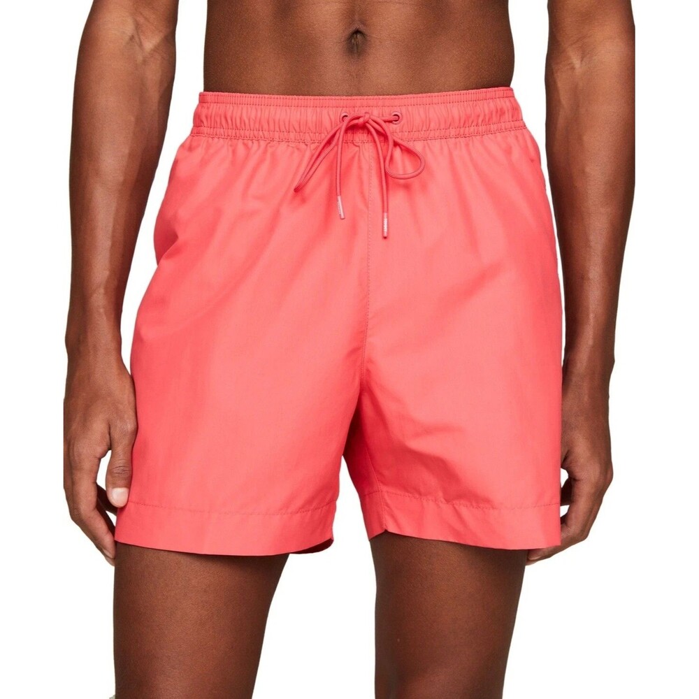 Tommy Hilfiger Men's Regular fit drawstring 7" swim shorts Peach pink  XXL